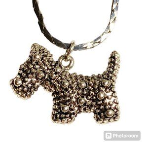 Silver Scottie Scottish Terrier Necklace Dog Vet Tech Gift Rescue Plated
